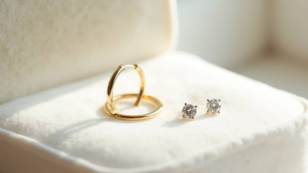 Oreille avec plusieurs piercings en or fin et diamants, créant un effet d'accumulation