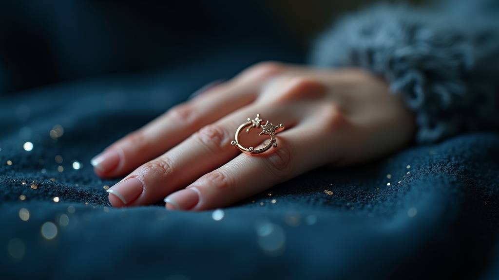 Bague fine avec motif de constellation gravé en or jaune