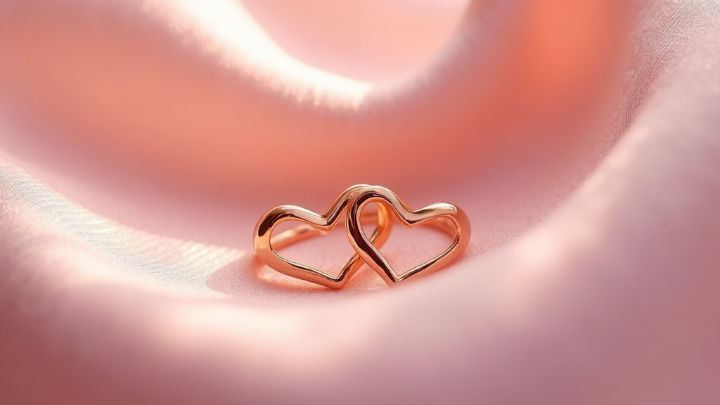 Détail de bague cœur BFF en or rose plaqué avec gravure personnalisée