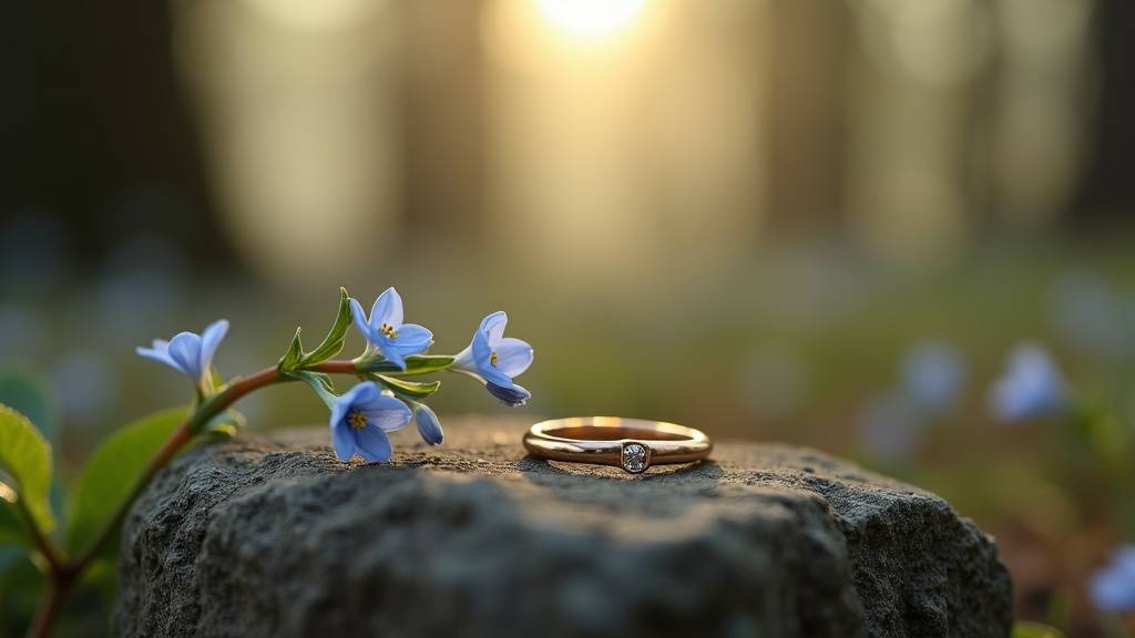 Bague Eternam soudée sur le doigt d'une main fine, avec un fond flou pour mettre en valeur le bijou