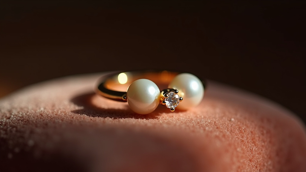 Détail du diamant percé de la bague Perlée de Persée Paris