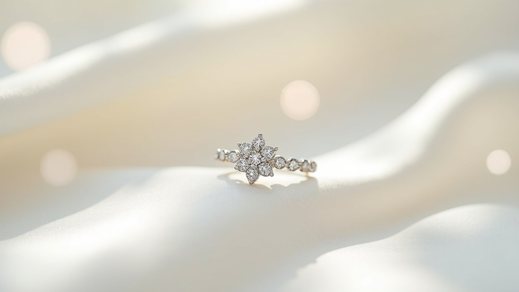 Détail du diamant suspendu de la bague Séléné Girl