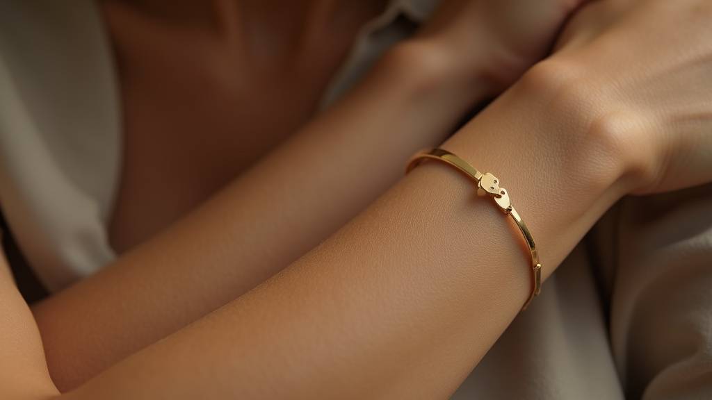 Bracelet Eternam 0,6 mm en or 18 carats soudé sur un poignet