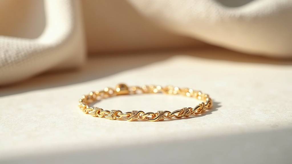 Bracelet jonc en or jaune 18 carats porté sur un poignet féminin