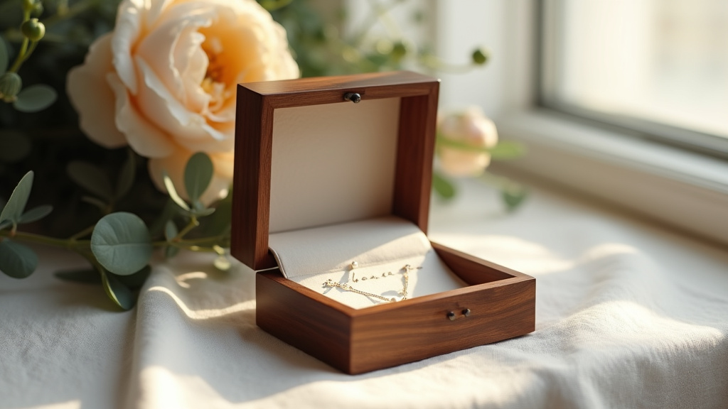 Composition de cadeaux de mariage originaux et personnalisés sur une table élégante