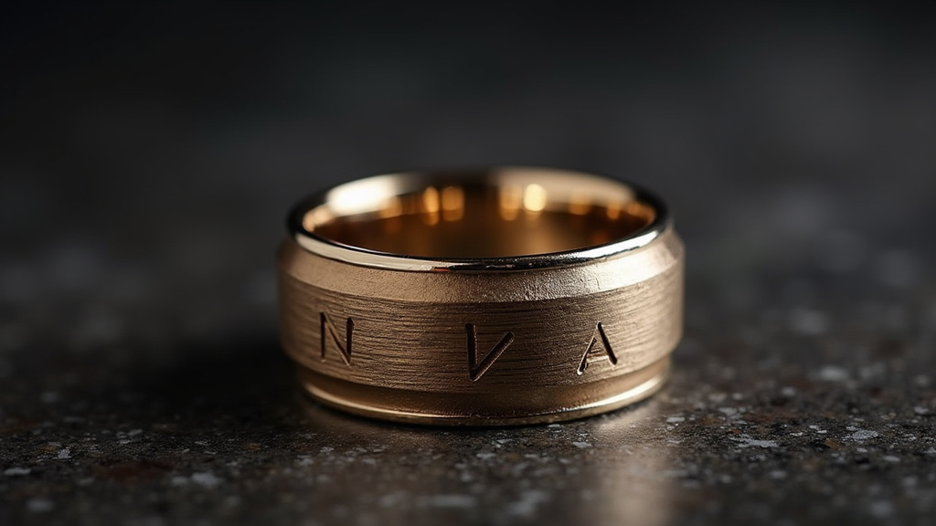 Un homme portant un bracelet personnalisé en cuir avec une plaque gravée