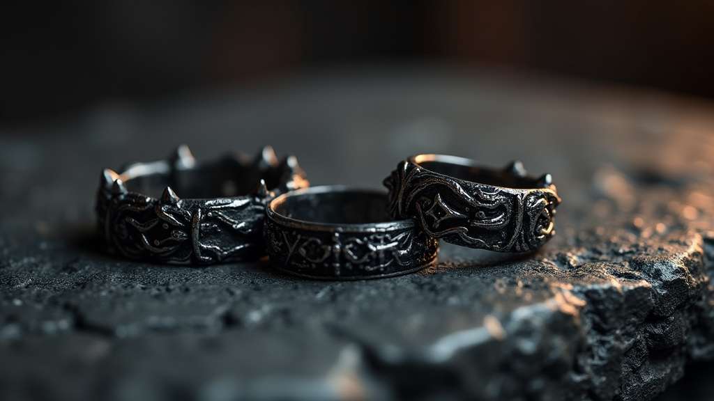 Collection de bijoux metal authentiques avec crânes, croix et motifs vikings