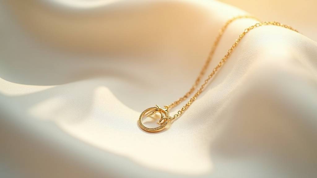 Collection de colliers Hélios en or et acier doré posés sur un plateau en marbre