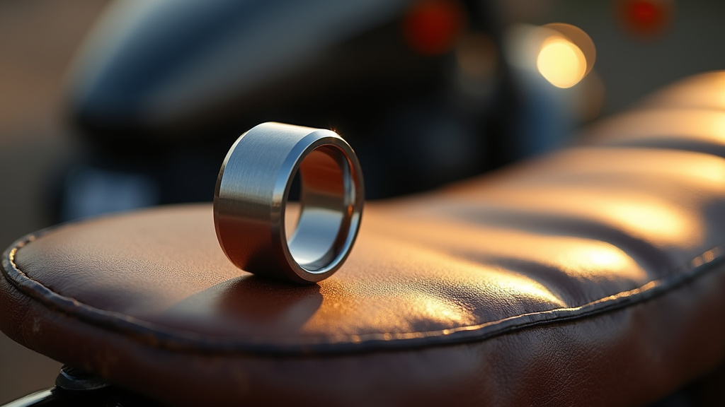 Bague biker en acier inoxydable 316L avec motif tribal gravé