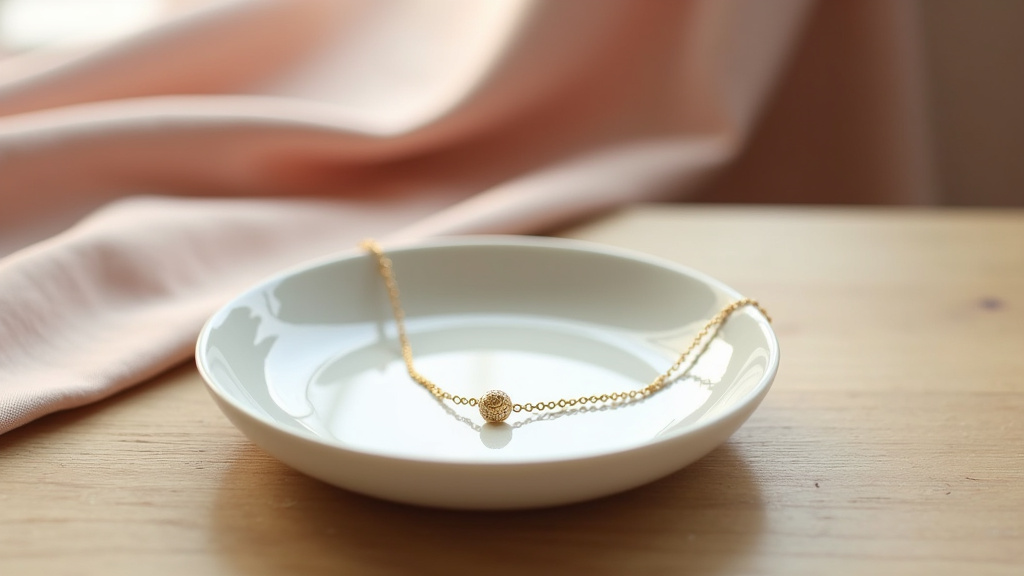 Bijoux légers en or fin posés sur une surface de marbre blanc - joaillerie délicate et minimaliste