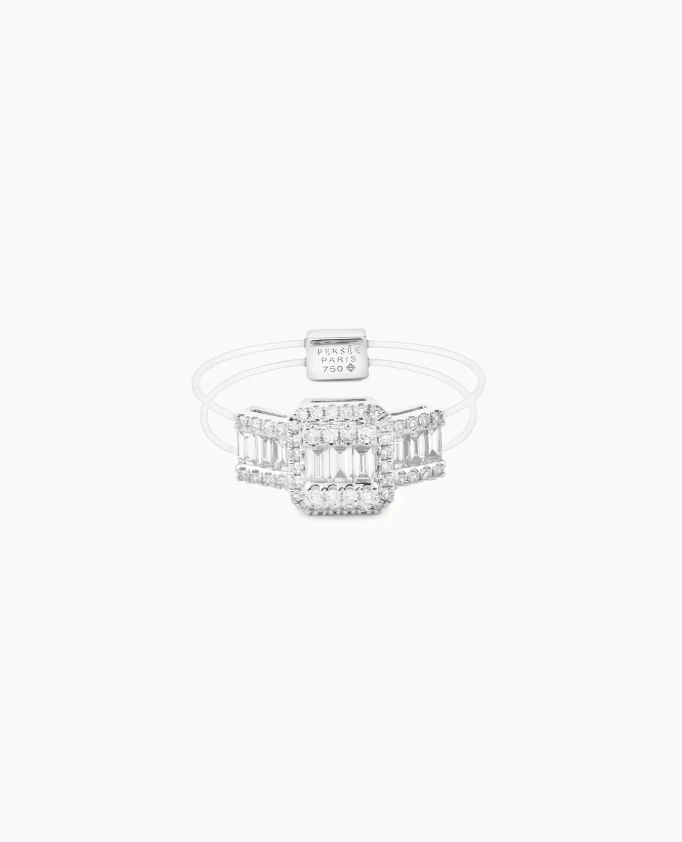 Shop Persée Paris Bague Floating Triple Baguette diamants