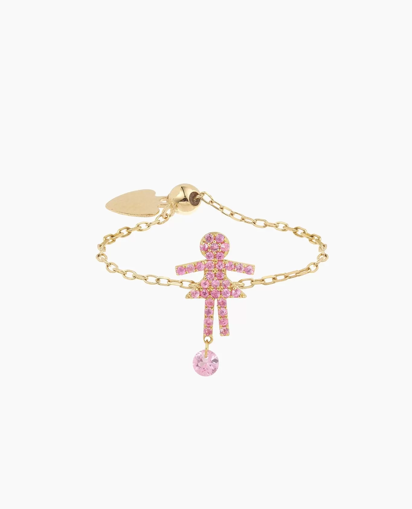Flash Sale Persée Paris Bague Séléné chaînette Girl pavée Saphir rose