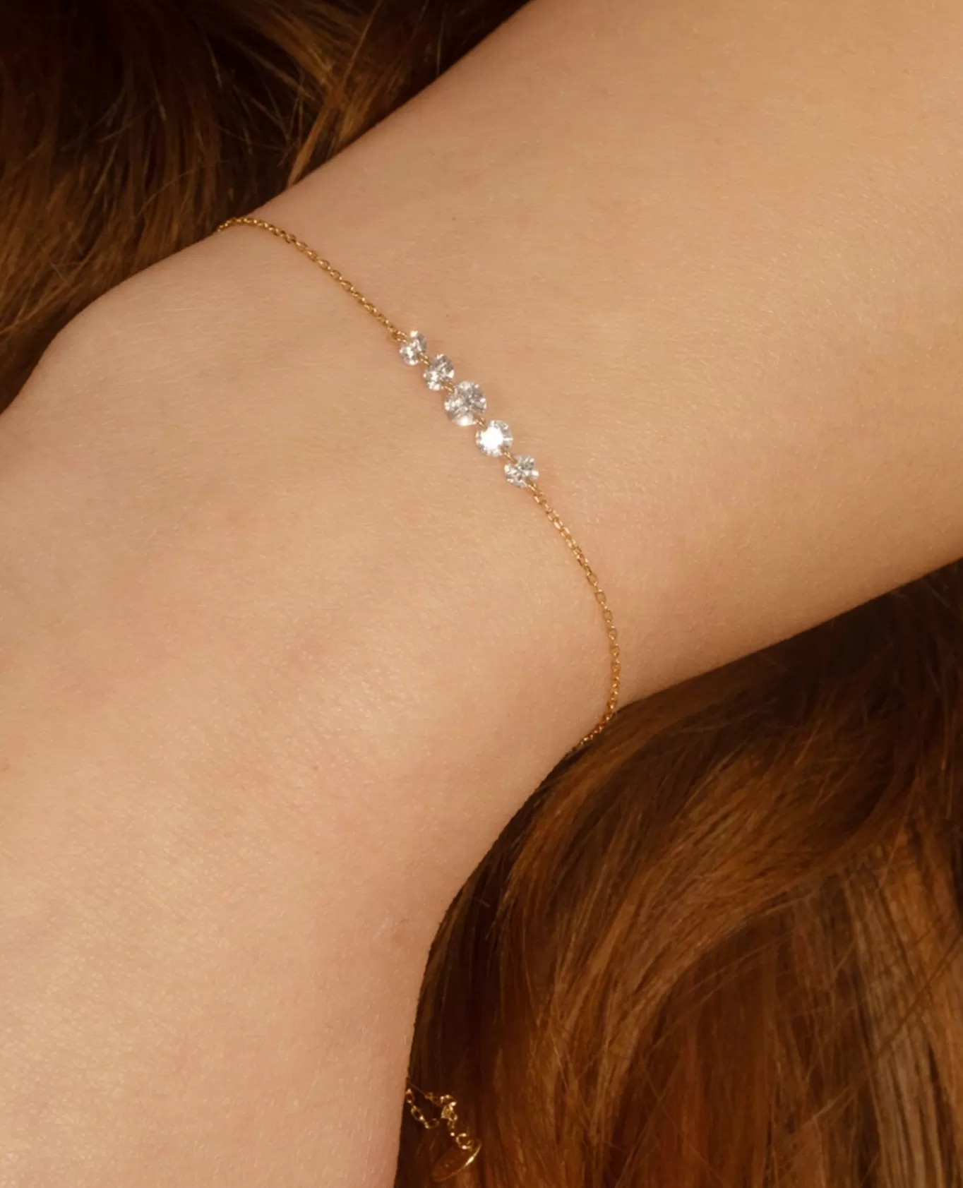 Shop Persée Paris Bracelet Danaé ligne cinq diamants réunis