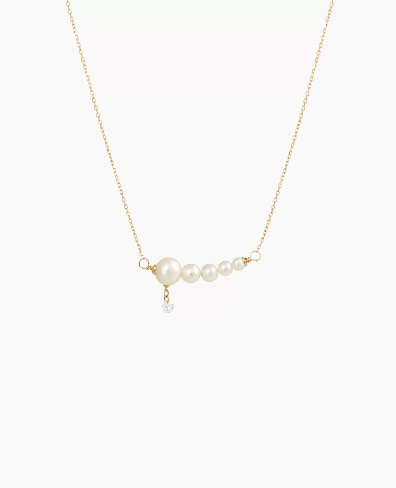 Discount Persée Paris Collier Aphrodite dégradé 5 perles 1 diamant