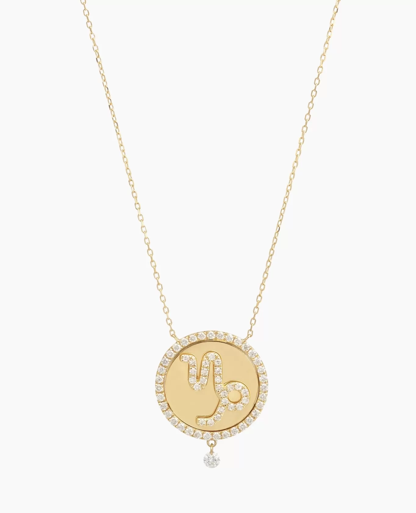 Store Persée Paris Collier Céleste Médaillon Pavé diamant Signe Capricorne