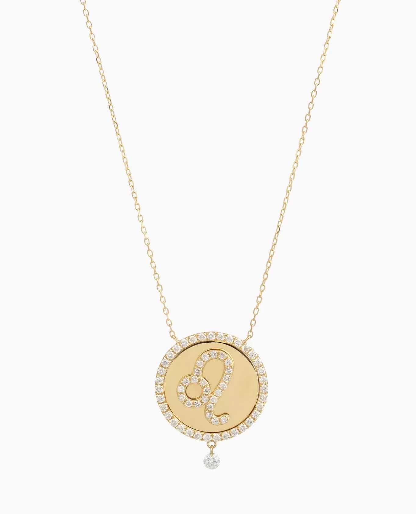 Cheap Persée Paris Collier Céleste Médaillon Pavé diamant Signe Lion