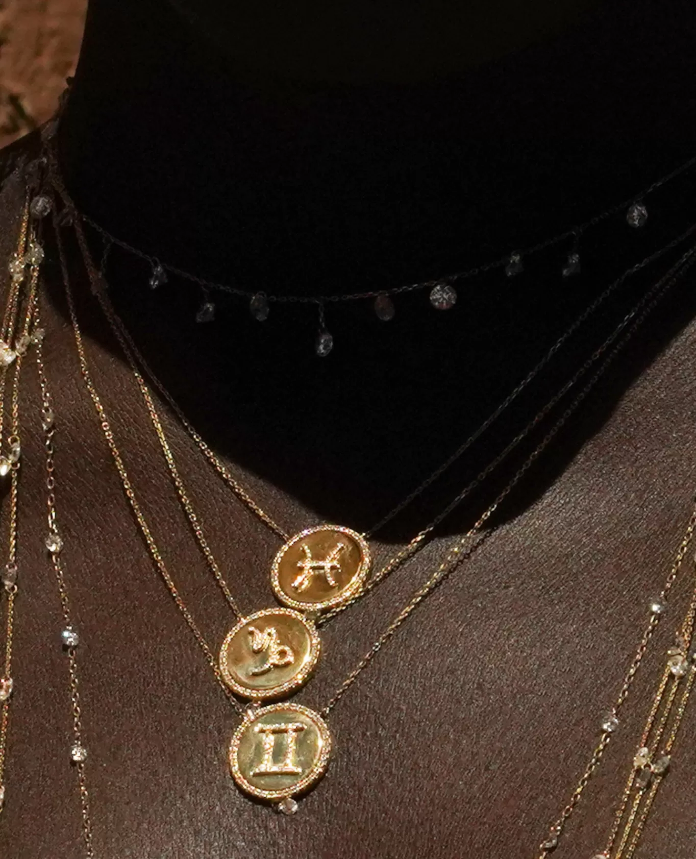 Cheap Persée Paris Collier Céleste Médaillon Pavé diamant Signe Lion