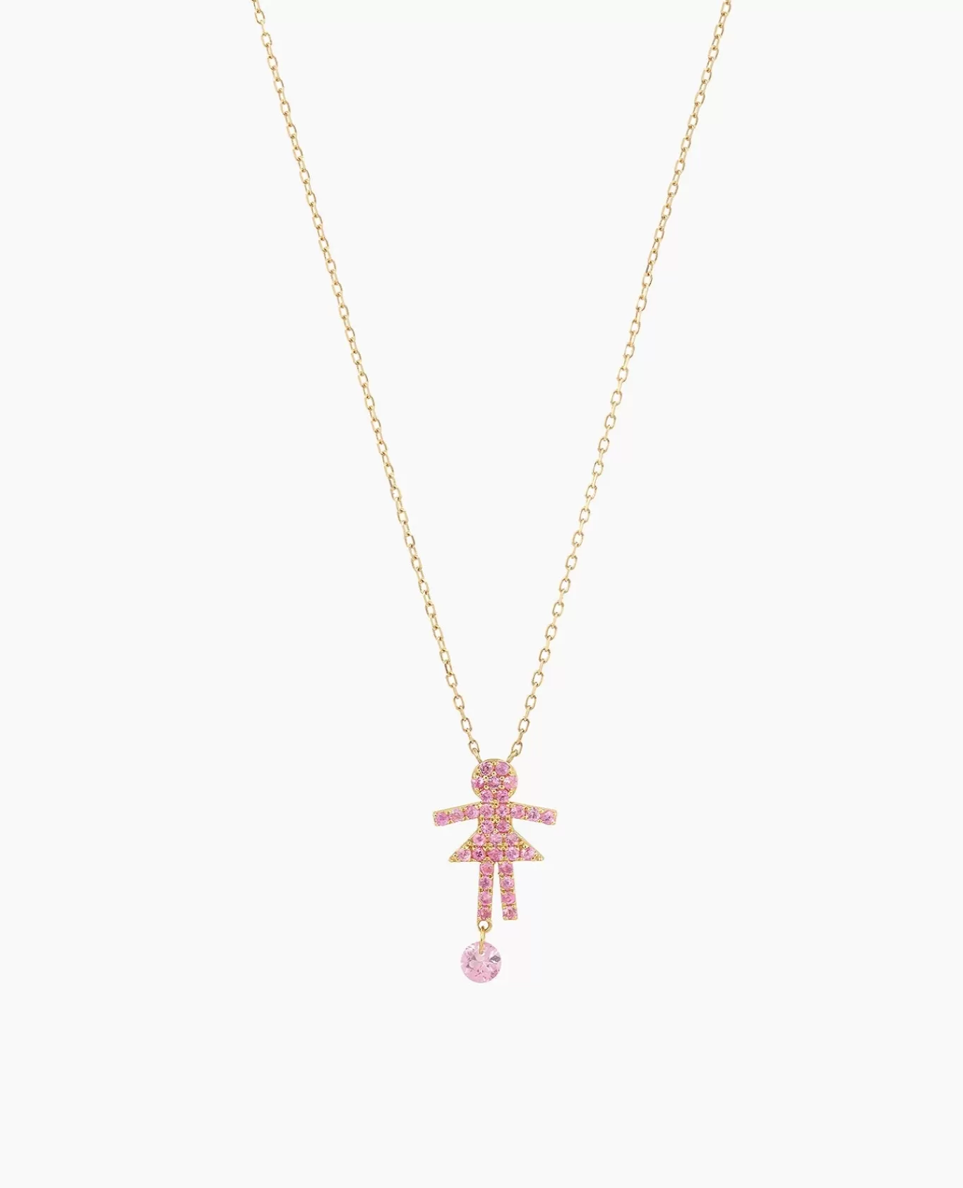 Shop Persée Paris Collier Séléné Girl pavé Saphir rose