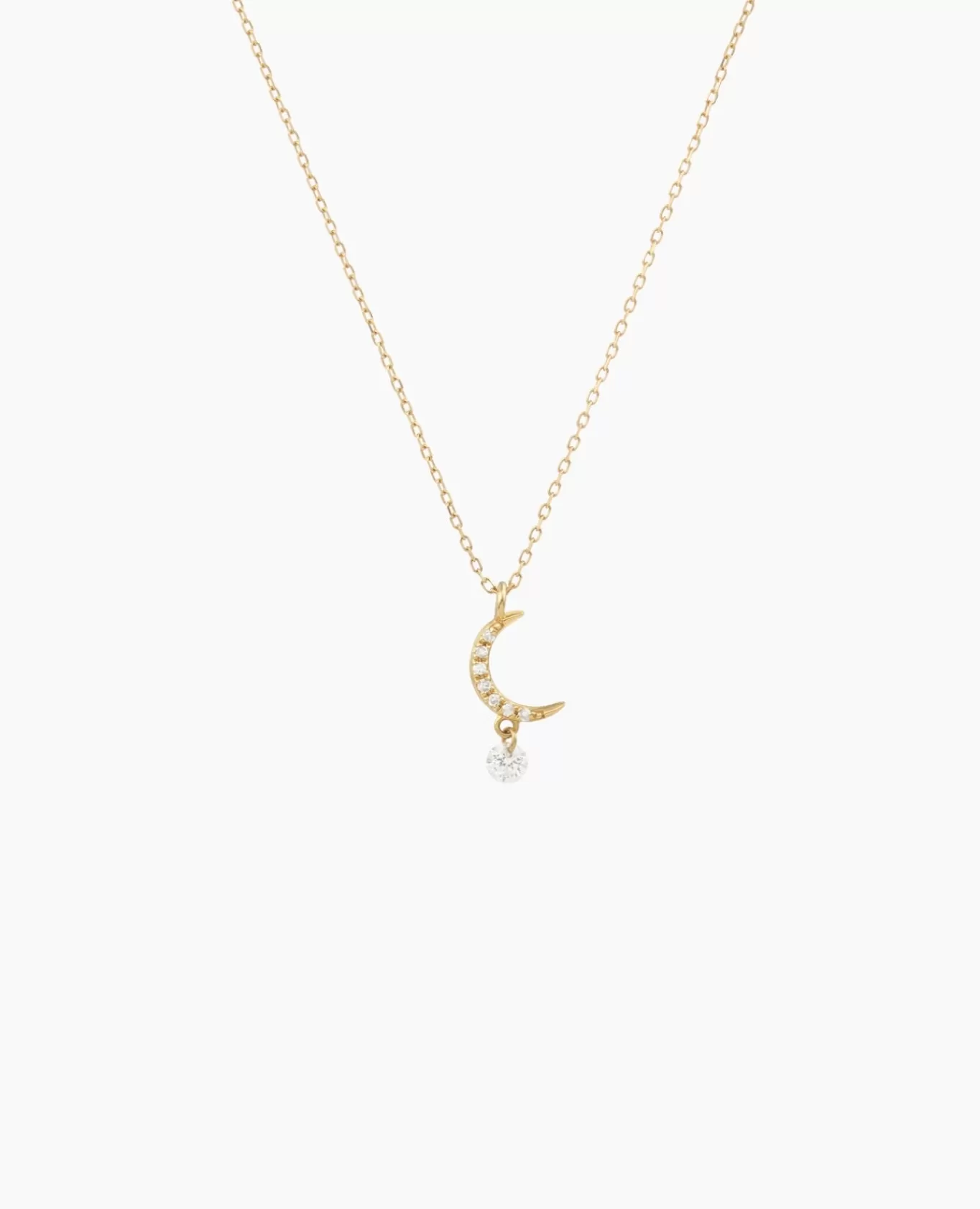 Shop Persée Paris Collier Séléné Lune pavée un diamant